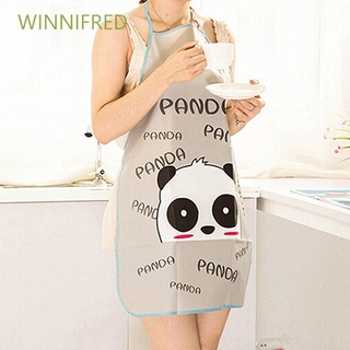 WINNIFRED Girl Kitchen Restaurant Punny impermeable babero delantal Panda patrón lindo de dibujos animados Modish Funky mujeres