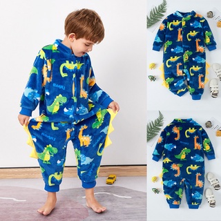 Pijamas De Invierno Para Niños Y De Franela/Dinosaurio Suave Y Cálido/Animal De Dibujos Animados/Ropa De Dormir pijama
