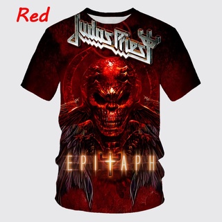 Verano nueva moda Casual Judas Priest impresión 3D hombres cuello redondo manga corta Tops camiseta
