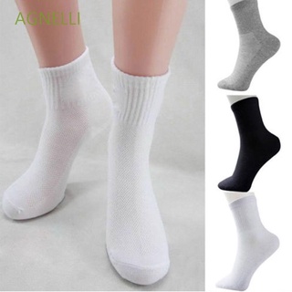 AGNELLI 5Pairs Practice Sport Socks Black White Gray Gift Men Socks Soft Cotton Casual Autumn Winter High Quality Hot Sale for Football Basketball Clothing Accessories/Multicolor