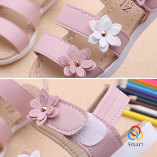 Summer Beach Baby Girl Flat Sandals Strappy Flowers Kids Toddler Shoes (4)