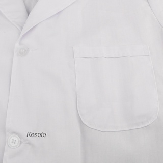 [Kesoto] mujer manga corta blanco exfoliante bata de laboratorio Doctor enfermera uniforme S