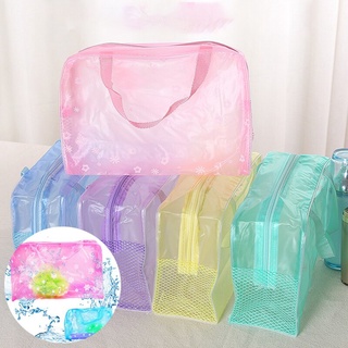 impermeable pvc bolsa de almacenamiento de cosméticos para las mujeres de 5 colores florales transparente bolsa de lavado creativo hogar salida bolsa de ducha bolsos