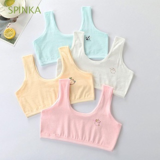 SPINKA Trendy Kids Training Bras Comfortable Puberty Clothing Young Girl Bra Animals Cute Cat Vest For Teenage Cotton Korean Underwear/Multicolor