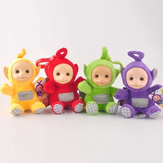 MARYELLEN Small Teletubbies Keychain Bag Pendent Dipsy Doll Teletubbies Plush Toy Key Ring Action Figure Doll Tintin Cartoon Backpack Ornaments Decoration Tinky Doll/Multicolor (6)