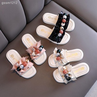 Niñas exterior zapatillas verano 2021 nueva princesa moda perla sandalias coreanas niñas occidentales zapatos de playa