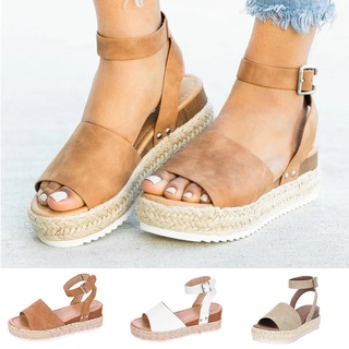 [QSDALEN] las mujeres de la moda Casual Peep Toe plataformas cuñas sandalias zapatos