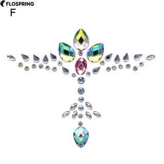 flospring-Pegatina Ligera Para El Pecho , Diseño De Cristal Falso , Decoración De La Cara , Buena Adhesión Para Mujer (3)