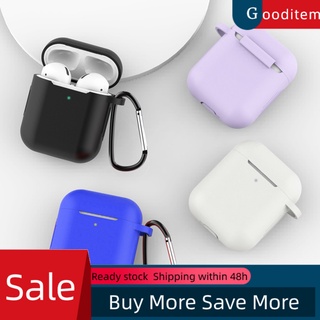 Gooditem - carcasa protectora de silicona para auriculares con cordón para Air-Pods 1 2