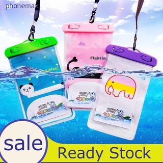 phonemax natación bolsa de arena prevención universal de dibujos animados ip68 transparente de aire teléfono bolsa de almacenamiento para el envío