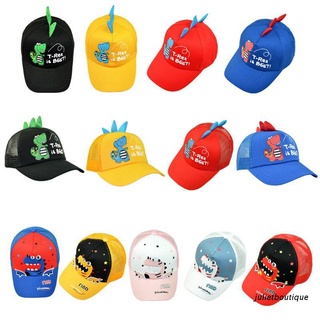 jul: gorra de béisbol ajustable para niños, diseño de dinosaurios, bordado de tenis, hip hop, algodón, camionero, sombrero de sol 2-10t