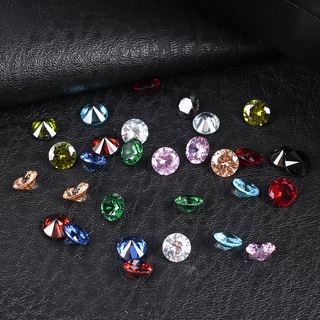 [Js451]50 unids/lote de 6 mm de color transparente fondo afilado de diamantes de imitación de circón artificial de piedra desnuda accesorios de taladro de uñas