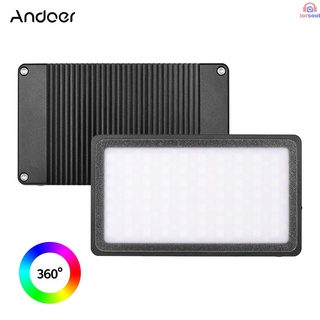 [L.S]Andoer MFL-09 Pocket RGB LED Video Light 2500K-8500K Dimmable Photography Fill Light CRI96+ 3 Lighting Effect Modes Built-in Rechargeable Battery for Live Streaming Interview Portraits Photography Vlog (1)