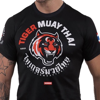 Venta de tigre tailandés Muay Thai Stretch algodón deportes camiseta MMA lucha UFC mezcla de lucha boxeo transpirable manga corta Summe