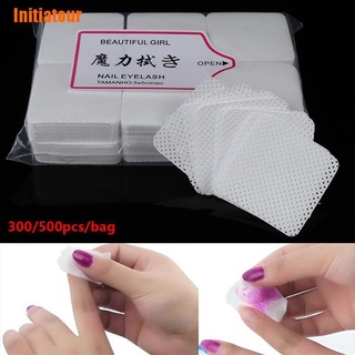 Initiatour> 300/540Pcs libre de pelusas de uñas arte toallitas de papel almohadilla de algodón esmalte de uñas herramienta