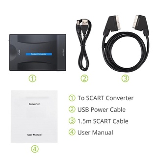 【bai】HDMI-compatible To Scart Converter With 1.5m Scart Cable Composite Video