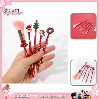 DGW_ Lightweight Blush Brush Christmas Makeup Brushes Set Handle Tools Uniform Shading for Female