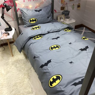 Juego de edredón con logotipo de Batman, diseño de cuatro piezas, dormitorio de estudiantes, individual, tres camas