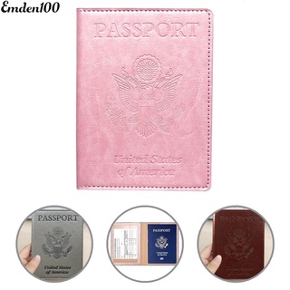 emden100 - soporte de pasaporte de piel sintética para pasaporte, resistente a la abrasión, para viajes (1)