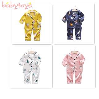 2pcs niños niño niña pijamas conjunto de dibujos animados impreso de manga larga tops + pantalones ropa de dormir ropa de dormir ropa de dormir