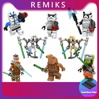 Star Wars Minifigures Lego Bloques De Construcción Serie De Películas Stormtrooper Commando General Jedi Maestro Juguetes Infantiles
