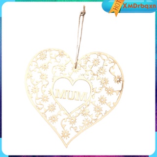 Wooden Plaque MUM Flowers Craft Mothers Day Birthday Gift Heart Shape Plaque