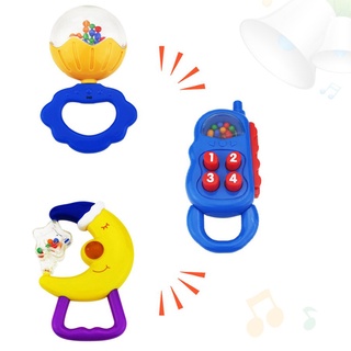 0825# Cartoon Design Food Grade ABS Baby Rattles Toys Baby Hand Shake Bell Ring