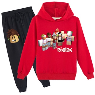 2021 nuevo Roblox juego sudadera+pantalones 2 piezas conjuntos de niños impreso de manga larga niñas Casual sudadera con capucha ropa de abrigo niños algodón sudadera con capucha