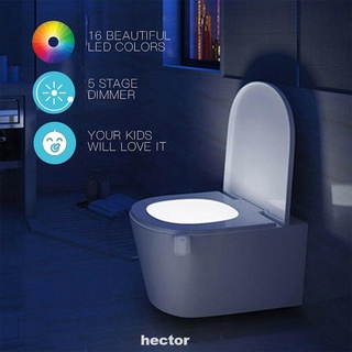 Hogar funciona con pilas impermeable baño automático hoteles Led Detector de movimiento asiento inodoro luz de noche