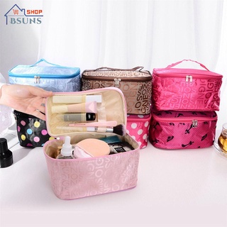 『BSUNS』 Bolsa de maquillaje de moda para mujer, organizador de cosméticos, portátil, impermeable, cuero, viaje, tocador, almacenamiento, bolsa de lavado