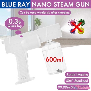 Usb-600ml luz azul inalámbrica recargable Nano pistola de Vapor atomizante niebla desinfección-pistola pistola mezcla Vapor Nano lele