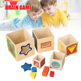 Juego De juguetes Educativos De madera Torre 5 capas caja extraíble en forma De juguetes Para educación temprana (1)