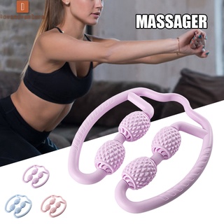 Masajeador anular abrazadera de relajación de pantorrilla de plástico rodillo de pierna palo de Yoga de cuatro ruedas masajeador anillo de pierna abrazadera