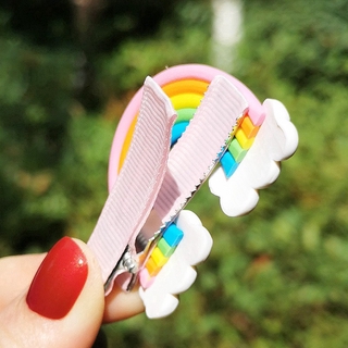 moda lindo color caramelo arco iris clip de pelo niños accesorios regalo (8)