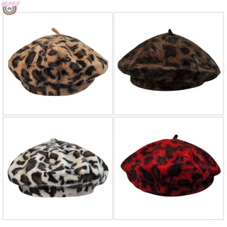 Ms sombrero de boina de invierno para mujer/gorra de leopardo/gorra de Bannie cálida para exteriores (6)
