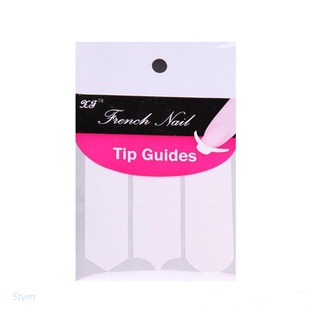 Stym 1/100 Pack de plantillas francesas para uñas, guías de flecos, pegatinas de manicura, cinta adhesiva