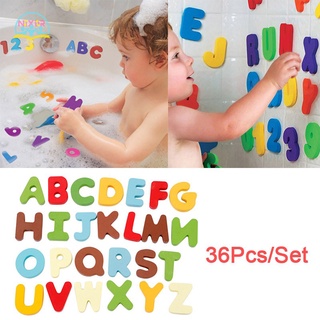 NR 26 letras 10 números de espuma flotante juguetes de baño para niños bebé baño flotadores