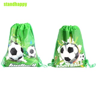 Standhappy - bolsa de fútbol no tejida con cordón, mochila para niños, viajes, escuela, bolsas