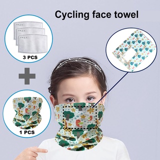 predowhen niños anti uv polvo cubierta cara al aire libre bandana cuello polaina bufanda con filtros