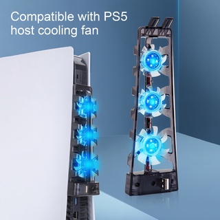 onformn Cooling Fan 3 Fans Mute Black High Efficiency Console Host External USB Cooler for PS5