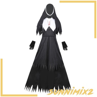 [SUNNIMIX2] Conjunto de Cosplay de fiesta de Halloween para mujer, Medieval, monja, disfraz de fiesta (6)