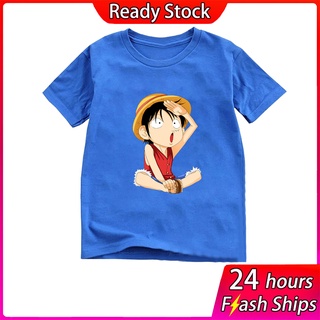 Nueva camiseta niño/niña para 2 a 15 años - una pieza Monkey D. Luffy designs ropa de bebé