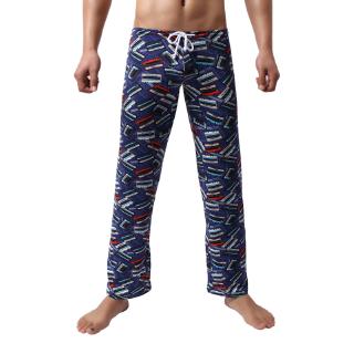 Los hombres pantalones de sueño pantalones impresos masculinos pijamas fondos ropa de dormir Casual ropa de hogar