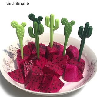 [tinchilinghb] 6 Unids/pack De Tenedores Para Frutas De Cactus , Postre , De Dientes , Vajilla Para Niños De Alimentos [Caliente]