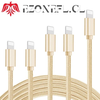 ezonefl 5pcs 0.9/1.8/3m cable de carga de nailon trenzado 8 pines cable de datos de alimentación para iphone (9)