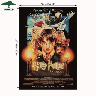 CP DLKKLB Harry Potter Parte 2 Magic Stone Poster Serie Retro Papel Kraft Antiguo Pegatina De Pared Café Decoración Del Hogar 51,5 X 36 Cm