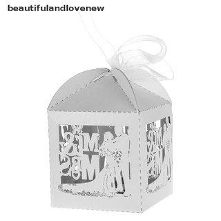 [beautifulandlovenew] 10/50/100pcs fiesta de boda favor mr&mrs papel caramelo cajas de regalo con cinta (5)