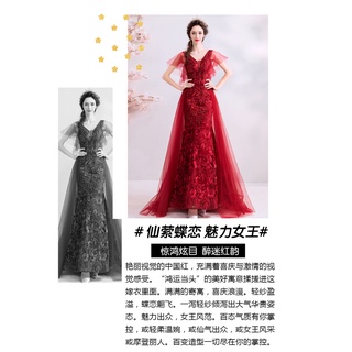 tianshijiayi rojo brillante novia novia tostada vestido de boda apreciación cena boda vestido de noche 1806q (8)