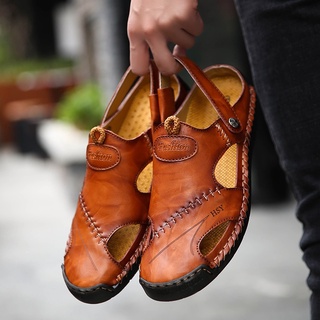 38-48 hombres sandalias de verano Genunie cuero moda Casual sandalia (2)