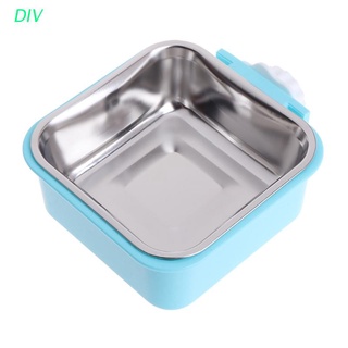 div pet bowl acero inoxidable alimentador de alimentos de agua perro gato jaula colgante suministros cuadrados (1)